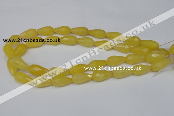 CCN202 15.5 inches 12*22mm faceted teardrop candy jade beads