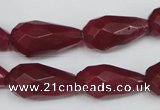 CCN203 15.5 inches 12*22mm faceted teardrop candy jade beads