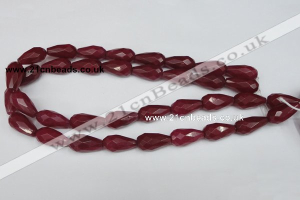 CCN203 15.5 inches 12*22mm faceted teardrop candy jade beads