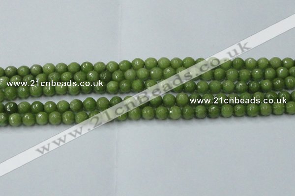 CCN2037 15 inches 6mm faceted round candy jade beads wholesale