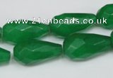 CCN204 15.5 inches 12*22mm faceted teardrop candy jade beads