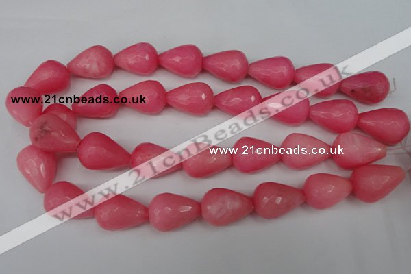 CCN208 15.5 inches 18*25mm faceted teardrop candy jade beads