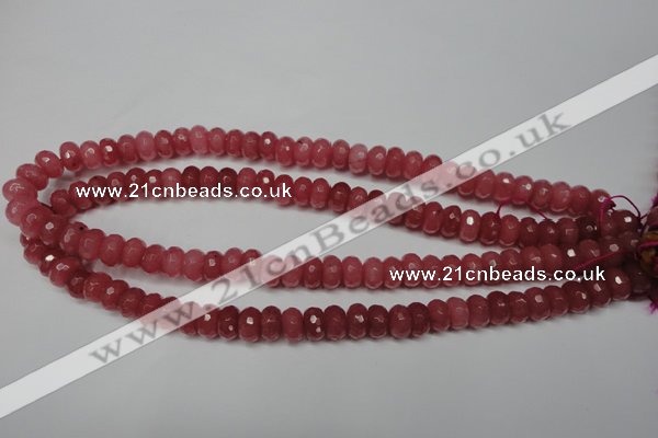 CCN2127 15.5 inches 6*10mm faceted rondelle candy jade beads