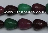 CCN2142 15.5 inches 12*16mm faceted teardrop candy jade beads