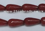 CCN2149 15.5 inches 10*20mm faceted teardrop candy jade beads