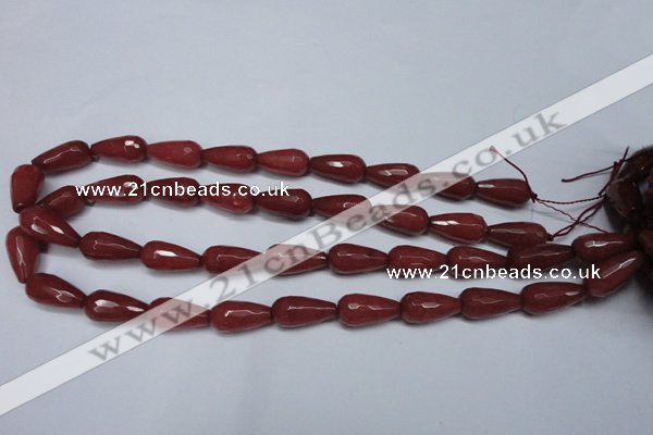 CCN2149 15.5 inches 10*20mm faceted teardrop candy jade beads