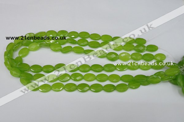 CCN215 15.5 inches 10*14mm faceted oval candy jade beads