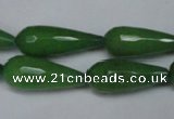 CCN2151 15.5 inches 10*25mm faceted teardrop candy jade beads