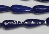 CCN2152 15.5 inches 10*25mm faceted teardrop candy jade beads