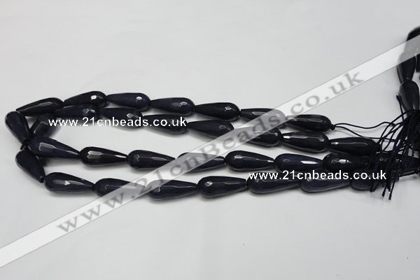 CCN2153 15.5 inches 10*25mm faceted teardrop candy jade beads