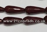 CCN2154 15.5 inches 10*25mm faceted teardrop candy jade beads