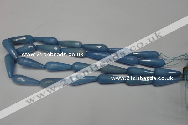 CCN2160 15.5 inches 10*30mm faceted teardrop candy jade beads