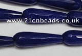 CCN2161 15.5 inches 10*30mm faceted teardrop candy jade beads