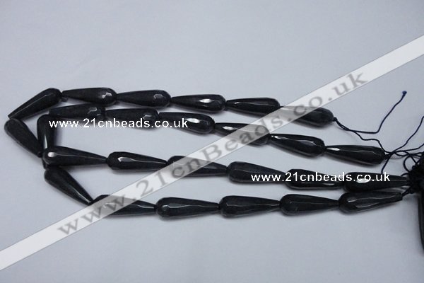 CCN2162 15.5 inches 10*30mm faceted teardrop candy jade beads