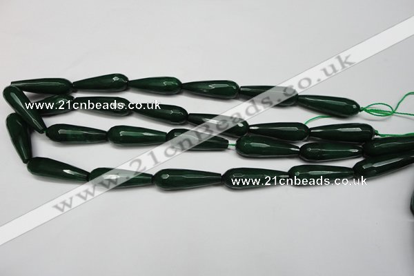 CCN2163 15.5 inches 10*30mm faceted teardrop candy jade beads