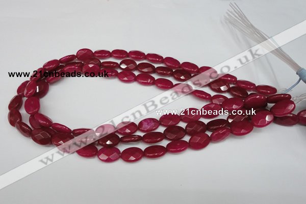 CCN217 15.5 inches 10*14mm faceted oval candy jade beads