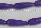 CCN2170 15.5 inches 8*25mm faceted teardrop candy jade beads