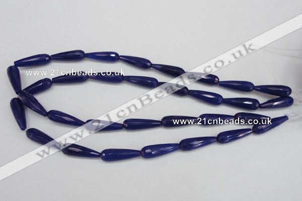 CCN2172 15.5 inches 8*25mm faceted teardrop candy jade beads