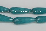 CCN2173 15.5 inches 8*25mm faceted teardrop candy jade beads