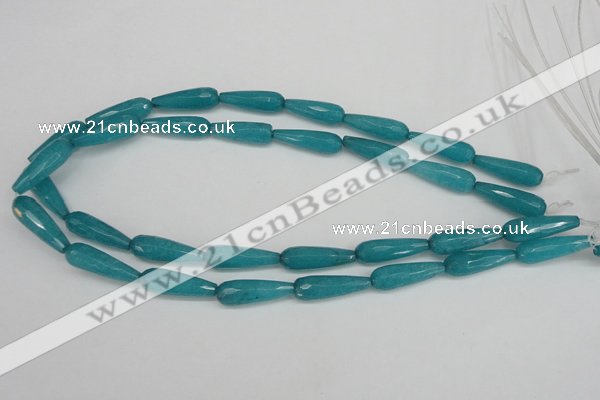 CCN2173 15.5 inches 8*25mm faceted teardrop candy jade beads