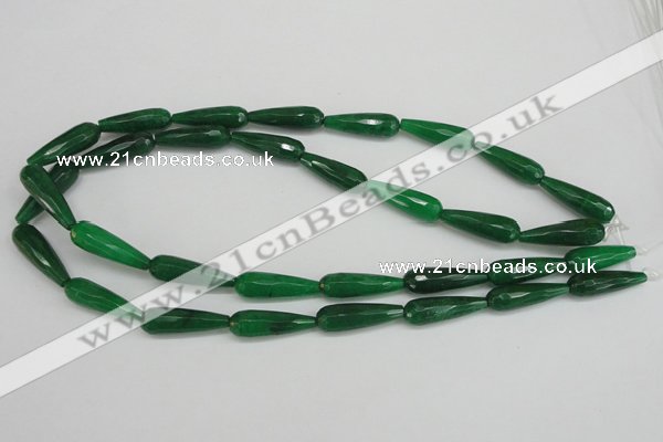 CCN2174 15.5 inches 8*25mm faceted teardrop candy jade beads