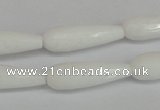 CCN2176 15.5 inches 8*25mm faceted teardrop candy jade beads