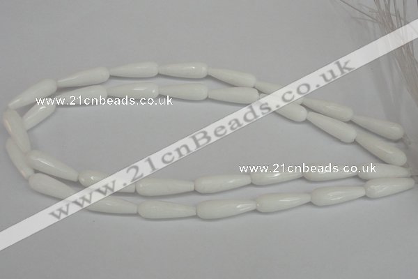 CCN2176 15.5 inches 8*25mm faceted teardrop candy jade beads