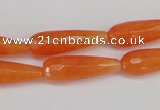 CCN2177 15.5 inches 8*25mm faceted teardrop candy jade beads