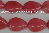 CCN2186 15.5 inches 15*20mm flat teardrop candy jade beads