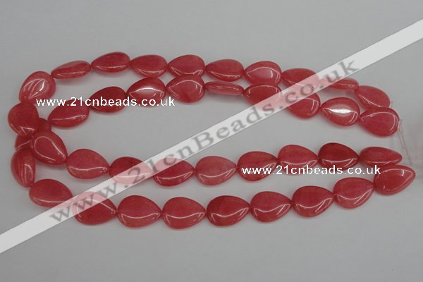 CCN2186 15.5 inches 15*20mm flat teardrop candy jade beads