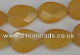 CCN2192 15.5 inches 15*20mm faceted flat teardrop candy jade beads