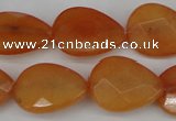 CCN2193 15.5 inches 15*20mm faceted flat teardrop candy jade beads