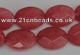 CCN2218 15.5 inches 15*20mm faceted oval candy jade beads