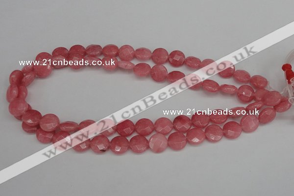 CCN2231 15.5 inches 12mm faceted coin candy jade beads wholesale