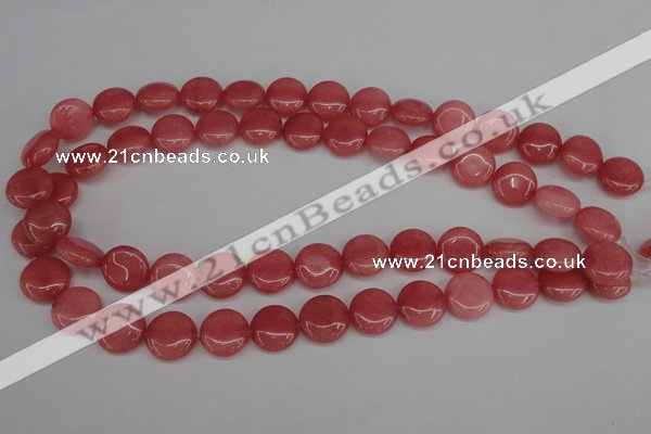 CCN2238 15.5 inches 14mm faceted coin candy jade beads wholesale