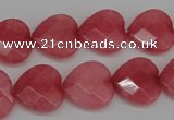 CCN2244 15.5 inches 15*15mm faceted heart candy jade beads wholesale