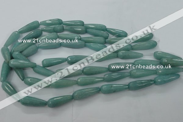 CCN2250 15.5 inches 10*30mm faceted teardrop candy jade beads