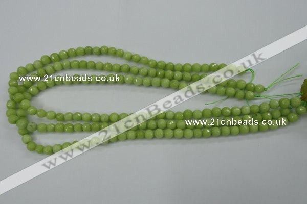 CCN2271 15.5 inches 6mm faceted round candy jade beads wholesale