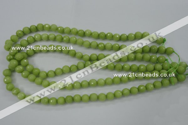 CCN2272 15.5 inches 8mm faceted round candy jade beads wholesale