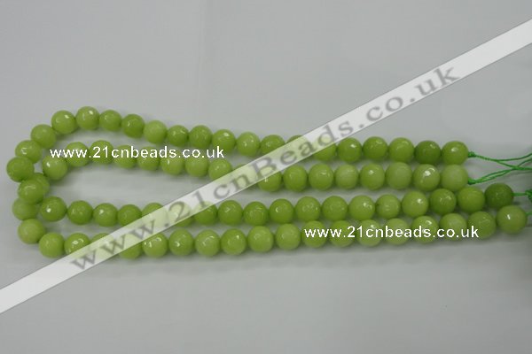 CCN2273 15.5 inches 10mm faceted round candy jade beads wholesale