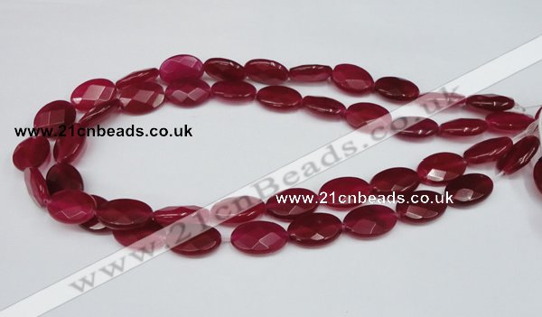 CCN228 15.5 inches 12*18mm faceted oval candy jade beads