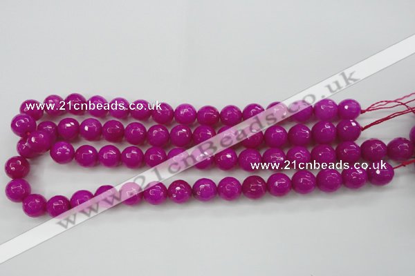 CCN2297 15.5 inches 12mm faceted round candy jade beads wholesale