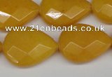 CCN2326 15.5 inches 18*25mm faceted flat teardrop candy jade beads