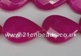 CCN2327 15.5 inches 18*25mm faceted flat teardrop candy jade beads