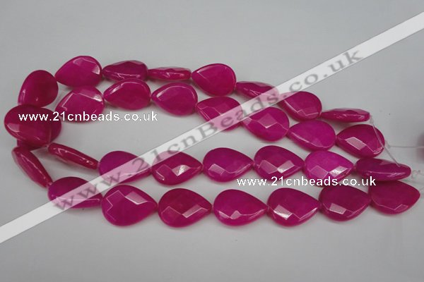 CCN2327 15.5 inches 18*25mm faceted flat teardrop candy jade beads