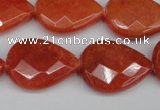 CCN2328 15.5 inches 18*25mm faceted flat teardrop candy jade beads