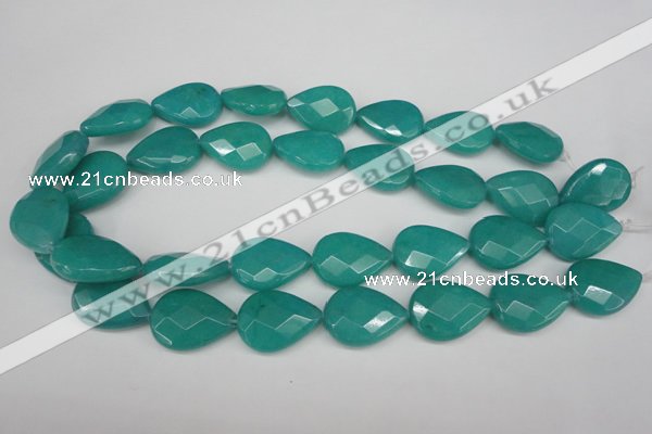 CCN2333 15.5 inches 18*25mm faceted flat teardrop candy jade beads