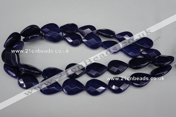 CCN2335 15.5 inches 18*25mm faceted flat teardrop candy jade beads