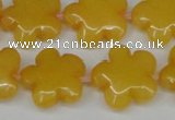 CCN2340 15.5 inches 20mm carved flower candy jade beads wholesale