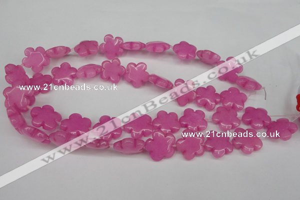 CCN2341 15.5 inches 20mm carved flower candy jade beads wholesale